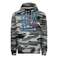 Slate Camo alphabet autism awareness Premium Hoodie - MaliasSmallBusiness