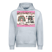 Heather Grey it takes a big to shape little minds Urban Hoodie - MaliasSmallBusiness