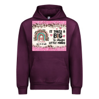 Mauve Wine it takes a big to shape little minds Urban Hoodie - MaliasSmallBusiness