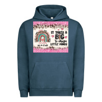 Pigment Midnight Navy it takes a big to shape little minds Urban Hoodie - MaliasSmallBusiness