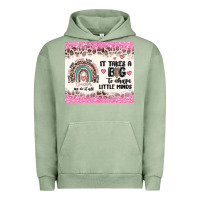 Pigment Oil Green it takes a big to shape little minds Urban Hoodie - MaliasSmallBusiness