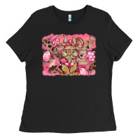 Black pink camouflage bunny background Ladies Tee - BarkalooDesign