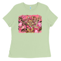Matcha pink camouflage bunny background Ladies Tee - BarkalooDesign