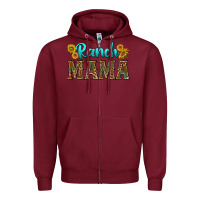 Burgundy ranch mama Zipper Hoodie - texasbilliewilder