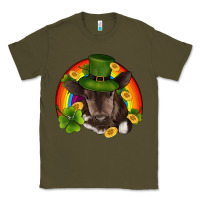 Army Green st patricks day baby cow shamrock rainbow gold Classic Tee - RanaPortraitStore