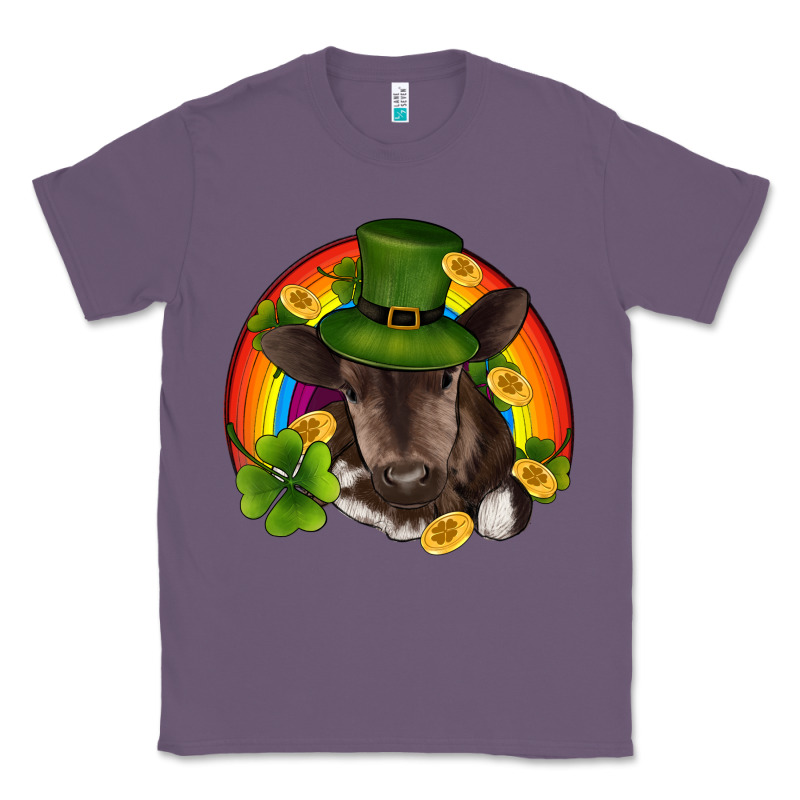 St Patricks Day Baby Cow Shamrock Rainbow Gold Classic Tee by RanaPortraitStore | Teevron