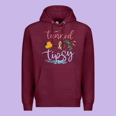 Tanned And Tipsy Premium Hoodie Designed By Maliassmallbusiness