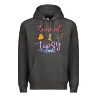 Charcoal Heather tanned and tipsy Premium Hoodie - MaliasSmallBusiness