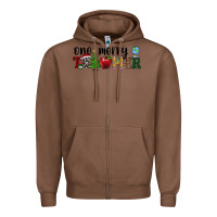 Chestnut one merry teacher Zipper Hoodie - RanaPortraitStore
