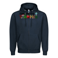 Navy one merry teacher Zipper Hoodie - RanaPortraitStore