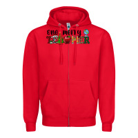 Red one merry teacher Zipper Hoodie - RanaPortraitStore