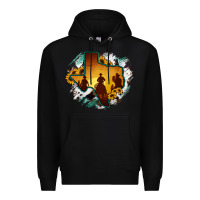 Black Horsehide Texas Map Cowboys Flag Premium Hoodie - RanaPortraitStore