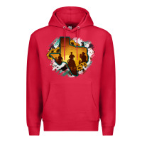 Cardinal Horsehide Texas Map Cowboys Flag Premium Hoodie - RanaPortraitStore