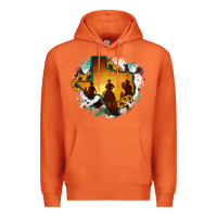 Carrot Horsehide Texas Map Cowboys Flag Premium Hoodie - RanaPortraitStore