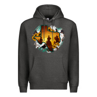 Charcoal Heather Horsehide Texas Map Cowboys Flag Premium Hoodie - RanaPortraitStore
