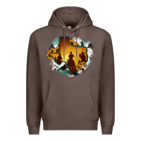 Coffee Horsehide Texas Map Cowboys Flag Premium Hoodie - RanaPortraitStore