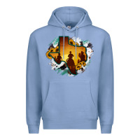 Colony Blue Horsehide Texas Map Cowboys Flag Premium Hoodie - RanaPortraitStore