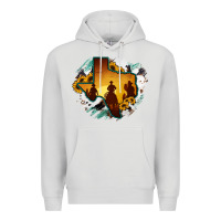 Dove Grey Horsehide Texas Map Cowboys Flag Premium Hoodie - RanaPortraitStore