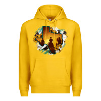 Lemon Horsehide Texas Map Cowboys Flag Premium Hoodie - RanaPortraitStore