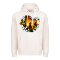 Pale Pink Horsehide Texas Map Cowboys Flag Premium Hoodie - RanaPortraitStore