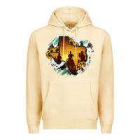 Pina Colada Horsehide Texas Map Cowboys Flag Premium Hoodie - RanaPortraitStore