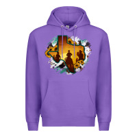 Purple Horsehide Texas Map Cowboys Flag Premium Hoodie - RanaPortraitStore