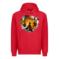 Red Horsehide Texas Map Cowboys Flag Premium Hoodie - RanaPortraitStore