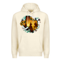 Sandshell Horsehide Texas Map Cowboys Flag Premium Hoodie - RanaPortraitStore