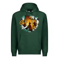 Sports Green Horsehide Texas Map Cowboys Flag Premium Hoodie - RanaPortraitStore
