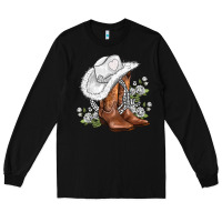 Black white  cowgirl  and roses Long Sleeve Tee - AdoDesignShop