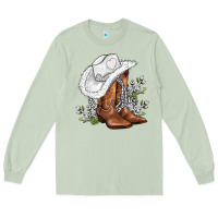 Matcha white  cowgirl  and roses Long Sleeve Tee - AdoDesignShop