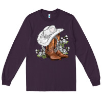Plum white  cowgirl  and roses Long Sleeve Tee - AdoDesignShop