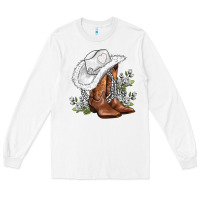 White white  cowgirl  and roses Long Sleeve Tee - AdoDesignShop