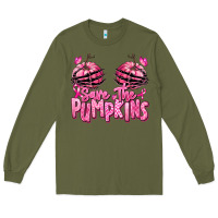 Army Green save the pumpkins breast cancer Long Sleeve Tee - RanaPortraitStore