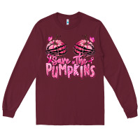 Burgundy save the pumpkins breast cancer Long Sleeve Tee - RanaPortraitStore