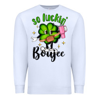 White so luckin boujee Premium Sweatshirt - Artiststas