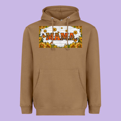 Sunflowers And Butterflies Mama License Plate Heavyweight Hoodie Designed By Hra Design Shop