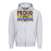Heather Grey proud mom lgbtq Zipper Hoodie - texasbilliewilder