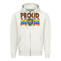 Oatmeal Heather proud mom lgbtq Zipper Hoodie - texasbilliewilder