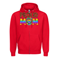 Red proud mom lgbtq Zipper Hoodie - texasbilliewilder