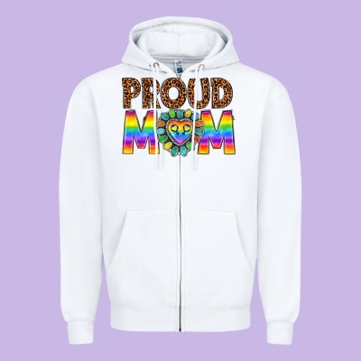 Proud Mom Lgbtq Zipper Hoodie Designed By Texasbilliewilder