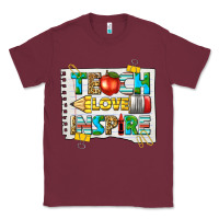 Burgundy teach love inspire Classic Tee - texasbilliewilder
