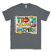 Charcoal Heather teach love inspire Classic Tee - texasbilliewilder
