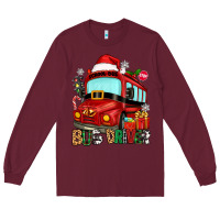 Burgundy christmas bus driver Long Sleeve Tee - Zillion Design Studio