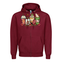Burgundy faith coffee cups Zipper Hoodie - Zillion Design Studio