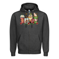 Charcoal Heather faith coffee cups Zipper Hoodie - Zillion Design Studio