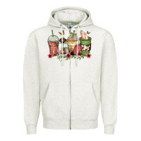 Oatmeal Heather faith coffee cups Zipper Hoodie - Zillion Design Studio