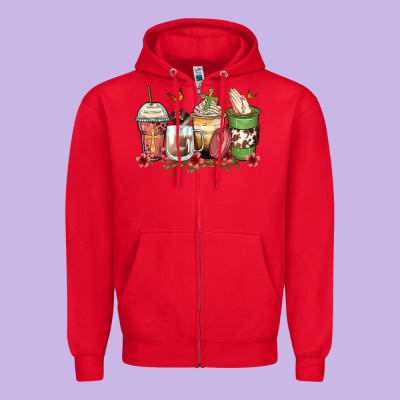 Faith Coffee Cups Zipper Hoodie Designed By Zillion Design Studio