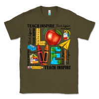Army Green teach love inspire teacher Classic Tee - texasbilliewilder
