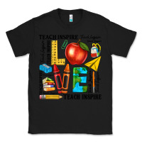 Black teach love inspire teacher Classic Tee - texasbilliewilder
